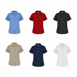 Camisa de Gabardina Manga Corta para Dama - D0606