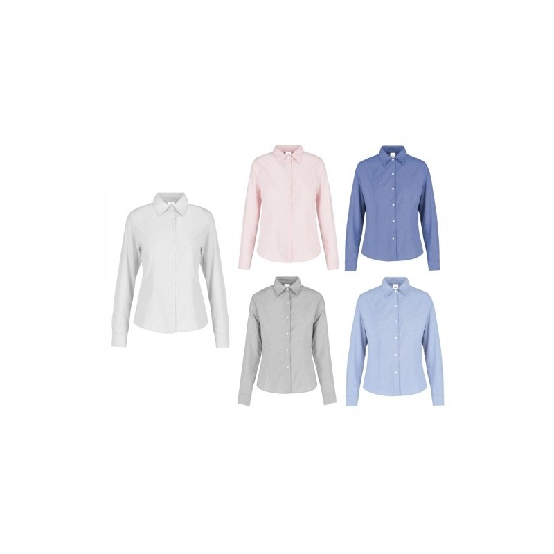 Blusa Oxford Manga Larga Dama - D0605 Blusa Oxford Manga Larga Dama - D0605