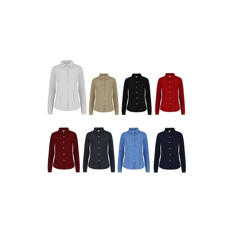 Blusa de Gabardina Manga Larga Dama - D0607 Blusa de Gabardina Manga Larga Dama - D0607